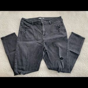 Black distressed rockstar super skinny jeans